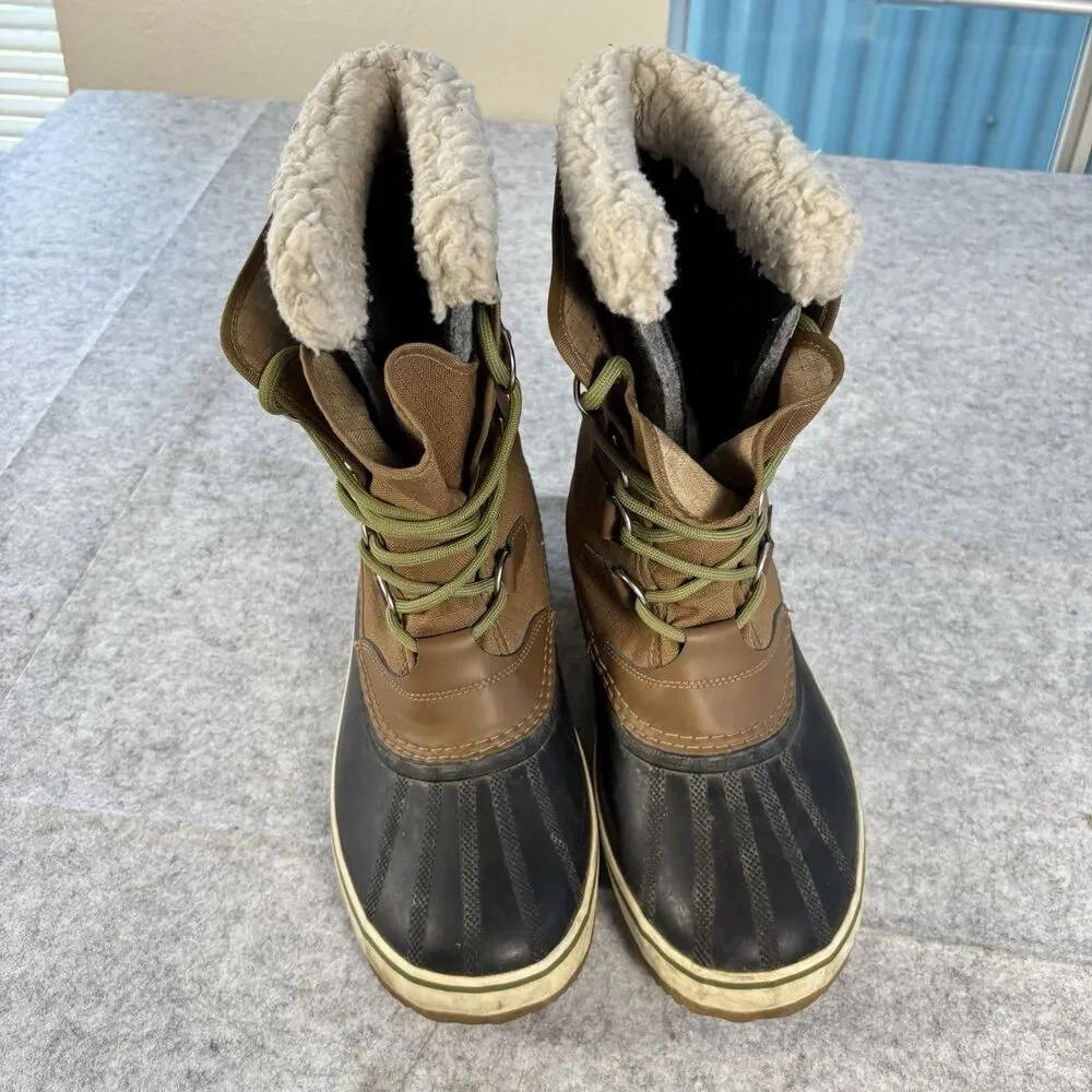 Sorel 1964 Pac Nylon Winter Waterproof Boots Mens 10 Brown NM1440-260 MSRP $180